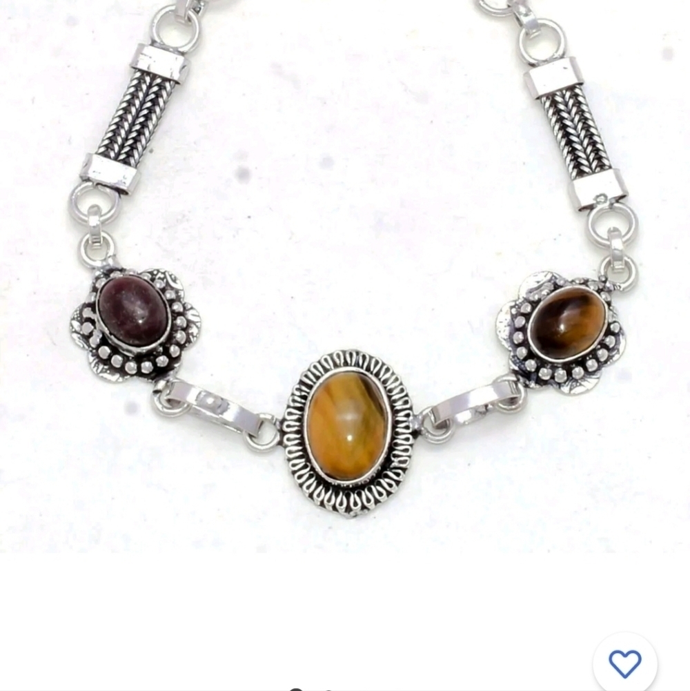Tiger Eye Sterling Silver Bracelet